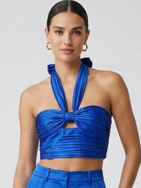 NWT Zara Satin Halter Crop Top
